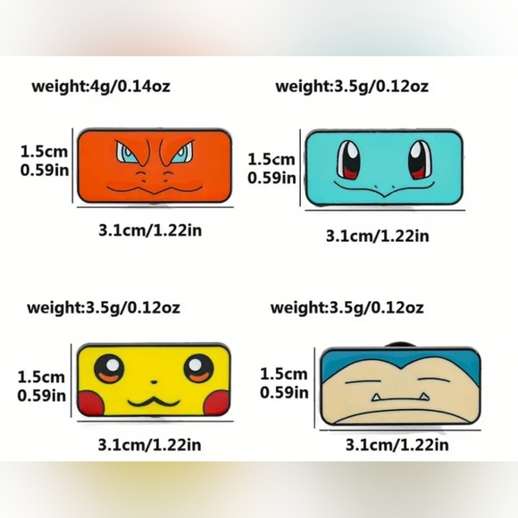 Set of 7 Pokemon Face Pins - Picture 12 of 12